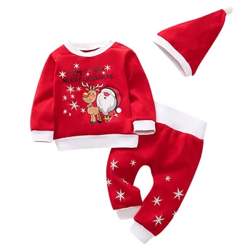 Baby Girl Romper Bamblys Kūdikių Berniukų, Mergaičių Kalėdų Santa Gelsvai Spausdinti Pižama Sleepwear Apranga, Darbo Drabužiai Vaikams, Naujagimiams