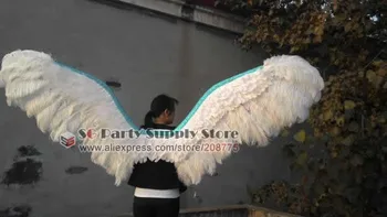 Profesinės pritaikyti baltas angelas plunksnų sparnus vestuves įvykio apdaila didelis rekvizitai EMS nemokamas pristatymas