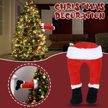 Kalėdų Santa Kojos mados Kicking Šalies Kalėdų medis Pliušinis Kojos už Namų puošybai hoto zdoby swiateczne boze narodzenie