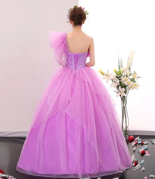 Quinceanera Suknelės 2020 Gryffon Šalis Suknelė Elegantiškas Vieno peties Kamuolys Suknelė Paprasta Prom Oficialų Suknelė Plius Tinkinti