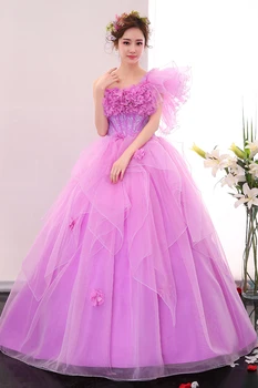 Quinceanera Suknelės 2020 Gryffon Šalis Suknelė Elegantiškas Vieno peties Kamuolys Suknelė Paprasta Prom Oficialų Suknelė Plius Tinkinti