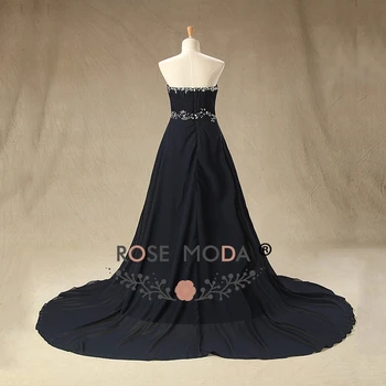 Realios Foto Juoda Vakarinę Suknelę Stebėjimo Kristalų Oficialią Vakaro Suknelės Grindų Ilgis Šalis Suknelės 2019