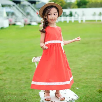2020 Naujas Vasaros Paauglių Mergaičių Suknelės Mergina Prarasti Maxi Holiday Beach Suknelė Medvilnės Vaikams Drabužių Paauglių Mergaičių Princesė Sundress