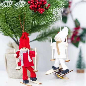 Kūrybos Kawaii Kalėdų Angelas Mergaitė Slidinėjimo Pakabukas Kalėdų Medžio Dekoracija Namuose Kalėdos Cute Lėlės Šalis Dekoro Vaikų Dovanų