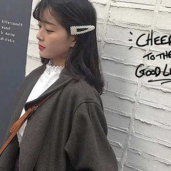 Mados Perlų Plaukų Įrašą Moterims, Elegantiškas Korėjos Dizaino Snap Žiburių Stick Staigius Plaukų Formavimo Priedai