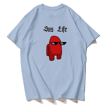 Geriausia Tarp Mūsų, Raudona imposter Banditas Gyvenimo marškinėliai Hip-Hop Kietas Streetwear Mielas Tarp Mūsų yra Imposters T-Shirt Grafikos Viršuje Tees Vyras