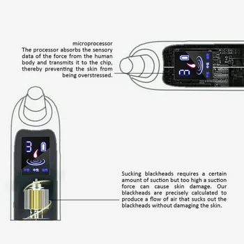 Blackhead Spuogai Valikliu Elektros Spuogai Valikliu valymo Įrankis Valyti Nosies Porų Odos Vakuuminis Priežiūros Grožio Siurbimo Z9E6