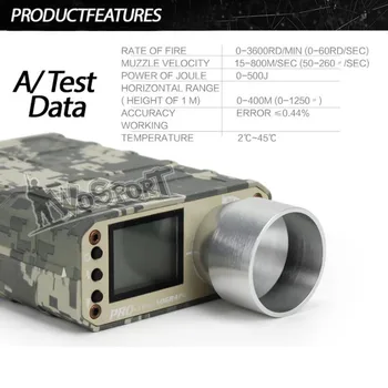 WoSporT Taktinis Airsoft X3400 Fotografavimo Chronograph Greitis Testeriai BB Gun Medžioklė