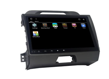 Sandėlyje Android 8.1 9inch HD 1024*600 quad core automobilių dvd grotuvo KIA Sportage 2011 - m radijas, WIFI, GPS