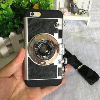 Vintage Mados Kamera, 3D Tumblr Atveju, su Diržu, iPhone 6 6s 7 7 Plius Galinį Dangtelį Mobiliojo 3d Telefono dėklas