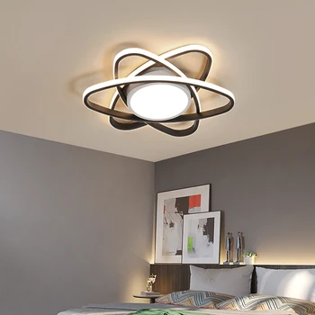 Miegamasis tyrimą, Lubų šviestuvai, Modernios LED lampe plafond juoda balta LED Lubų šviestuvas kambarį su nuotolinio valdymo Tamsos