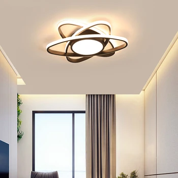 Miegamasis tyrimą, Lubų šviestuvai, Modernios LED lampe plafond juoda balta LED Lubų šviestuvas kambarį su nuotolinio valdymo Tamsos