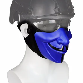 Karinės Pusę Veido Taktinis Dažasvydis Kaukė V Airsoft Samurajus Kaukolė Kaukės Wargame Medžioklės Apsaugos Cosplay Halloween Mask