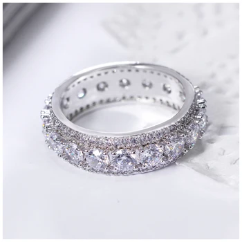 Mados ratas žiedai apvalios supjaustyti akmenys, papuošalai gražus papuošalai blizga crystal moterims priedai piršto žiedą