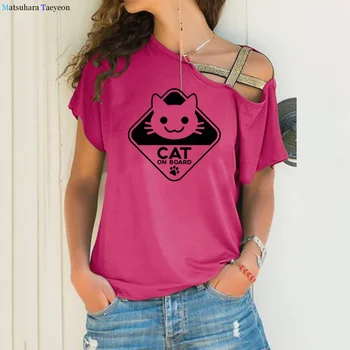 2021 Naujas Funny Cat Spausdinti Medvilnės Moteris Tshirts Vasaros Atsitiktinis trumpomis rankovėmis Viršūnes Derliaus Prarasti Femme marškinėliai Plius Dydis