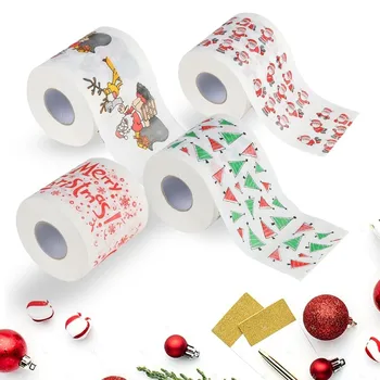 20#Kalėdų Ritininio Popieriaus Atspausdintas Santa Claus Naujas Šiaurės Elnių Kalėdų Tualetinio Popieriaus, Audinio, Kalėdų Dekoracijos