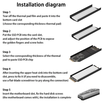 Šilumos Išsklaidymo Daugiafunkcį RGB Lengva Įdiegti Aliuminio Kompaktiškas, Patvarus, atsarginės Dalys, Led Kietajame Diske, Radiatorių Už M 2 SSD