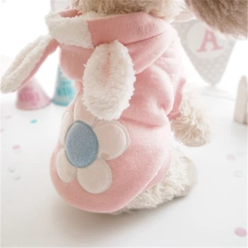 Naujas Mielas šunelis Drabužius Pink Bunny Flanelė Medvilnės Drabužiai, Mygtukai, skirti Mažųjų ir Vidutinių Šunų Naminių Reikmenys Priedai