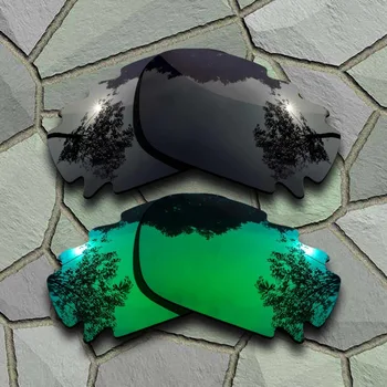 Pilkas Black&Green Jade Akiniai nuo saulės, Poliarizuoti Pakeitimas Objektyvai už Oakley Žandikaulio Anga