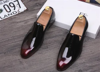 Didžiosios britanijos vyrų nurodė toe bateliai padidėjo slydimo-apie mados verslą vyrų suknelė, batai atsitiktinis lakinės odos batus