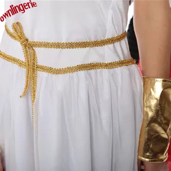 Karšto pardavimo Seksualus suaugusiųjų moterys graikų deivė kostiumai Nereguliarus balta ilgai išgalvotas suknelė su šukuosena 40150
