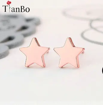 TianBo Naujas Mados Minimalistinio Pentagram Star Stud Auskarai Moterims Maža Matinis Star Earing Pendients Šalis Dovanos