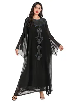 Vintage black ilgą šifono suknelę didelis dydis priklauso žiemos dress-line elegantiškas vakaras maxi suknelė didelio dydžio moterų vestidos 2019