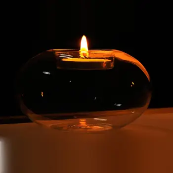 Naujas Mados Apvalūs Tuščiaviduriai Stiklo, Žvakių Laikikliai Žvakidė Valgomasis Namų Dekoro Vestuvių Reikmenys