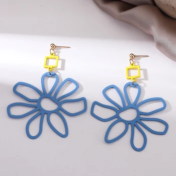 Pietų Korėja mados guzas spalvos auskarai pasakų paprastas gėlių eardrop super panele temperamentas stud auskarai