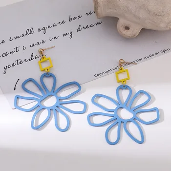 Pietų Korėja mados guzas spalvos auskarai pasakų paprastas gėlių eardrop super panele temperamentas stud auskarai