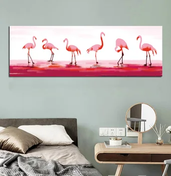 Akvarelė Nuotrauką Pink Flamingo Aliejaus Tapybai Atspausdinta ant Drobės Gyvūnų Plakatai ir Spausdina Sienos Meno Plakatas Miegamojo Puošmena