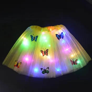 Kalėdų Vaikams Mergaitėms LED Lemputė Švyti Drugelis Tutu Sijonas Šviesos Šalies Baleto Festivalis Cosplay Kostiumų Etape Dėvėti Dovana