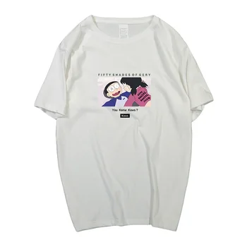 Japonų Anime T-shirt VYRAI VIRŠŪNES Trumpas Rankovės Atsitiktinis Juokingas Animacinių filmų Marškinėlius 111% Medvilnės Komforto Plius Dydžio sportinius Marškinėlius, Gražus Naujas Mados