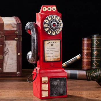 Kūrybos Dervos Telefonai Modelio Retro Amatų Namų Puošybai Vintage Telefono Modelis Amatų Papuošalai Retro Namuose