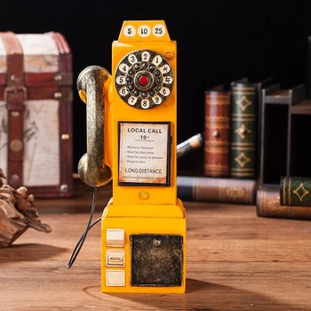 Kūrybos Dervos Telefonai Modelio Retro Amatų Namų Puošybai Vintage Telefono Modelis Amatų Papuošalai Retro Namuose