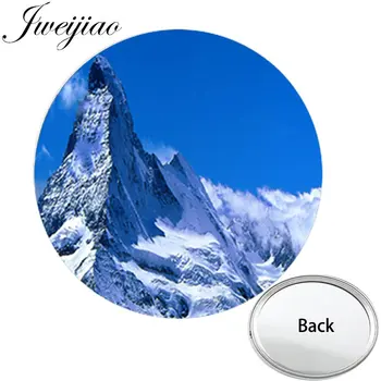 JWEIJIAO Alpių Foto Jubiliejų, Vienoje Pusėje Plokščia Kišenė Veidrodis Kompaktiškas Nešiojamasis Makiažas Tuštybės Vertus Kelionės Biudžetą Veidrodis