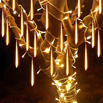 LED Meteoras Dušas Formos Žibintai su 8 x 30cm Vamzdžiai Vandeniui Vestuvės, Kalėdos, Kalėdos Medžio Apdaila ES Plug-Šiltas
