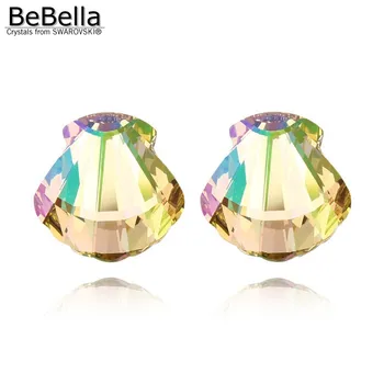 BeBella kristalų shell stud auskarai su kristalais iš Swarovski mados juvelyrika dovana moterims, merginos draugė mylėtojas