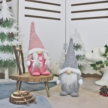 Rankų Darbo Audinys Santa Lėlės Gimtadienio Dovana, Namų Kalėdų Puošmena Madingas Ir Stilingas Dizainas Lengvas