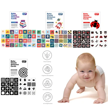 1 Set 0-36 Mėnesių Kūdikis vizualinė Stimuliacija Įkvėpė Vaikų Vizija Ankstyvojo Ugdymo Korteles Naujagimių Spalva Mokymo Nuotraukas Kortelės