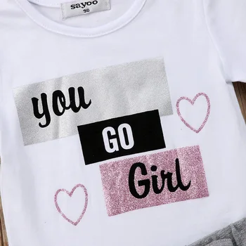 Mergaitės Laiškas trumparankoviai marškinėliai ir Sijonas 2 Gabalas Ins, Karštas Mados ir Laisvalaikio Vaikų Drabužiai