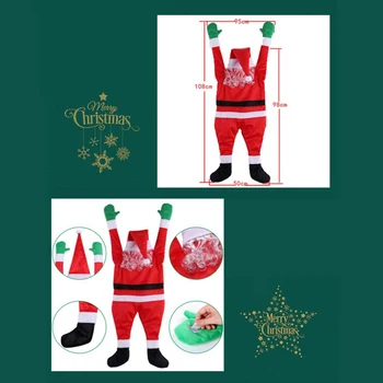 Super Didelis Santa Claus Aksomo Santa Claus Apdailos Drabužių Papuošalai Dovanos, Kalėdų Dovanos, Kabo ant Durų Sienos