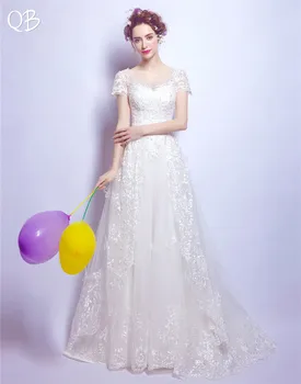 Elegantiškas-line Trumpas Rankovės Tiulio Nėrinių Duobute Paprasta Vestuvinė Suknelė 2020 Naujas Mados Vestuvių Suknelės Vestuvių Suknelės WE20