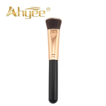 Naujas Profesionalus Flat Top Brush Rose Aukso Tuščią Medžio Rankena Bronzer Fondas Sintetinių plaukų Kosmetikos Make up