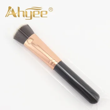 Naujas Profesionalus Flat Top Brush Rose Aukso Tuščią Medžio Rankena Bronzer Fondas Sintetinių plaukų Kosmetikos Make up