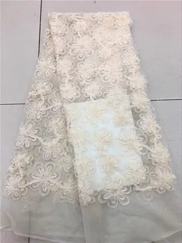Puikus lady suknelė tiulio medžiagos prancūzijos ju nėrinių audinio siuvimo PNZ438(5yards/lot)