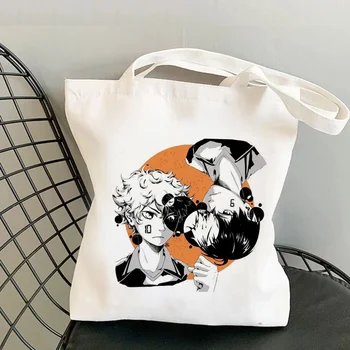 Haikyuu pirkinių krepšys shopper bolsas de tela ekologinio drobės rankinė krepšys sulankstomas net bolsas ecologicas audinio cabas
