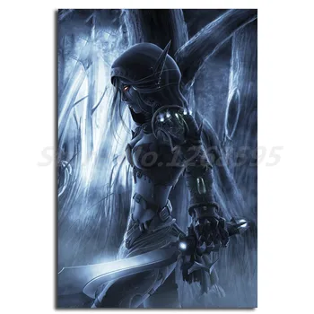 World of Warcrafts Moterų Tamsiai Drow Elf Rogue Warrior Plakatai, Drobė Spausdina Sienos Meno Tapybos, Dekoratyvinių Paveikslų Namų Puošybai