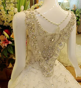 Vestido de Noiva 2021 Appliques Nėrinių Royal Traukinio Vestuvių Suknelė Plius Dydžio Prabangus Perlų Gėlės Brangioji Kamuolys Suknelė Vestuvių Suknelė