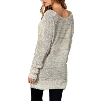 Moteriški drabužiai ponios pavasarį, rudenį v-kaklo atsitiktinis megzti megztiniai moterims, S-XL mados ilgai stiliaus megztinis naujas